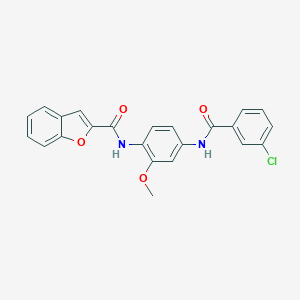 N-{4-[(3-chlorobenzoyl)amino]-2-methoxyphenyl}-1-benzofuran-2-carboxamide