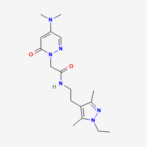 molecular formula C17H26N6O2 B5092190 2-[4-(dimethylamino)-6-oxo-1(6H)-pyridazinyl]-N-[2-(1-ethyl-3,5-dimethyl-1H-pyrazol-4-yl)ethyl]acetamide 