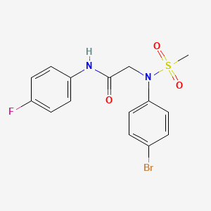 molecular formula C15H14BrFN2O3S B5092202 N~2~-(4-bromophenyl)-N~1~-(4-fluorophenyl)-N~2~-(methylsulfonyl)glycinamide 