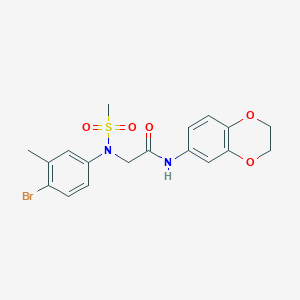 N~2~-(4-bromo-3-methylphenyl)-N~1~-(2,3-dihydro-1,4-benzodioxin-6-yl)-N~2~-(methylsulfonyl)glycinamide