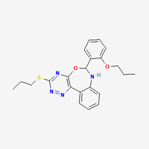 molecular formula C22H24N4O2S B5092261 6-(2-propoxyphenyl)-3-(propylthio)-6,7-dihydro[1,2,4]triazino[5,6-d][3,1]benzoxazepine 