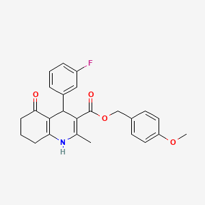 molecular formula C25H24FNO4 B5092269 4-methoxybenzyl 4-(3-fluorophenyl)-2-methyl-5-oxo-1,4,5,6,7,8-hexahydro-3-quinolinecarboxylate 