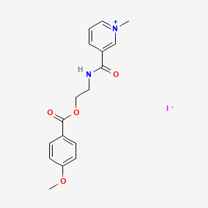 molecular formula C17H19IN2O4 B5092291 3-[({2-[(4-methoxybenzoyl)oxy]ethyl}amino)carbonyl]-1-methylpyridinium iodide 