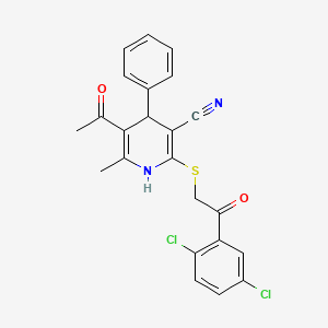 molecular formula C23H18Cl2N2O2S B5092293 5-acetyl-2-{[2-(2,5-dichlorophenyl)-2-oxoethyl]thio}-6-methyl-4-phenyl-1,4-dihydro-3-pyridinecarbonitrile 