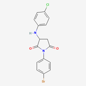 molecular formula C16H12BrClN2O2 B5092295 1-(4-bromophenyl)-3-[(4-chlorophenyl)amino]-2,5-pyrrolidinedione 