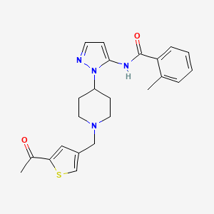 molecular formula C23H26N4O2S B5092320 N-(1-{1-[(5-acetyl-3-thienyl)methyl]-4-piperidinyl}-1H-pyrazol-5-yl)-2-methylbenzamide 