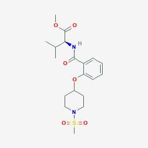 molecular formula C19H28N2O6S B5092323 methyl N-(2-{[1-(methylsulfonyl)-4-piperidinyl]oxy}benzoyl)-L-valinate 