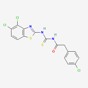 molecular formula C16H10Cl3N3OS2 B5092324 2-(4-chlorophenyl)-N-{[(4,5-dichloro-1,3-benzothiazol-2-yl)amino]carbonothioyl}acetamide 