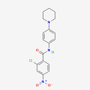 molecular formula C18H18ClN3O3 B5092331 2-chloro-4-nitro-N-[4-(1-piperidinyl)phenyl]benzamide 