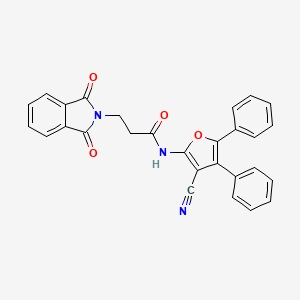 molecular formula C28H19N3O4 B5092344 N-(3-cyano-4,5-diphenyl-2-furyl)-3-(1,3-dioxo-1,3-dihydro-2H-isoindol-2-yl)propanamide 