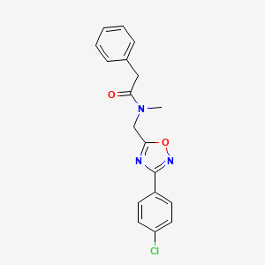 molecular formula C18H16ClN3O2 B5092360 N-{[3-(4-chlorophenyl)-1,2,4-oxadiazol-5-yl]methyl}-N-methyl-2-phenylacetamide 