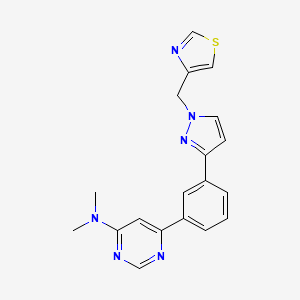 molecular formula C19H18N6S B5092371 N,N-dimethyl-6-{3-[1-(1,3-thiazol-4-ylmethyl)-1H-pyrazol-3-yl]phenyl}-4-pyrimidinamine 