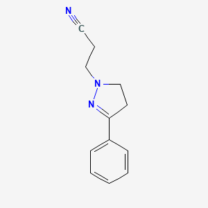 molecular formula C12H13N3 B5092375 3-(3-phenyl-4,5-dihydro-1H-pyrazol-1-yl)propanenitrile 