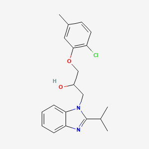 molecular formula C20H23ClN2O2 B5092384 1-(2-chloro-5-methylphenoxy)-3-(2-isopropyl-1H-benzimidazol-1-yl)-2-propanol 