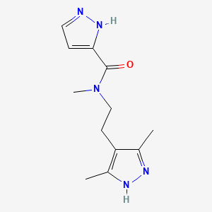 molecular formula C12H17N5O B5092390 N-[2-(3,5-dimethyl-1H-pyrazol-4-yl)ethyl]-N-methyl-1H-pyrazole-3-carboxamide trifluoroacetate 