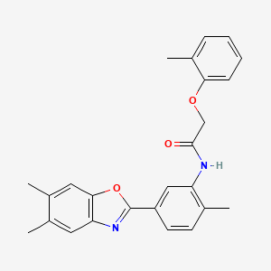 N-[5-(5,6-dimethyl-1,3-benzoxazol-2-yl)-2-methylphenyl]-2-(2-methylphenoxy)acetamide