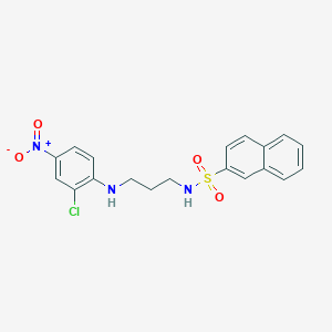 molecular formula C19H18ClN3O4S B5092433 N-{3-[(2-chloro-4-nitrophenyl)amino]propyl}-2-naphthalenesulfonamide 