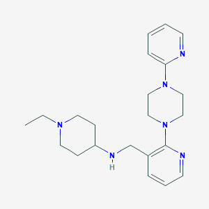 molecular formula C22H32N6 B5092456 1-ethyl-N-({2-[4-(2-pyridinyl)-1-piperazinyl]-3-pyridinyl}methyl)-4-piperidinamine 