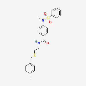 molecular formula C24H26N2O3S2 B5092472 N-{2-[(4-methylbenzyl)thio]ethyl}-4-[methyl(phenylsulfonyl)amino]benzamide CAS No. 5738-62-5