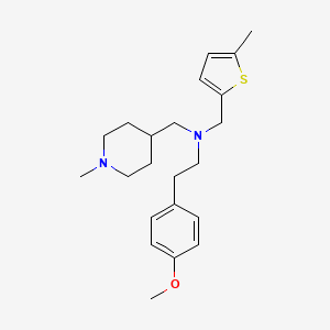 molecular formula C22H32N2OS B5092473 2-(4-methoxyphenyl)-N-[(1-methyl-4-piperidinyl)methyl]-N-[(5-methyl-2-thienyl)methyl]ethanamine 