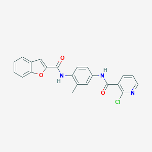 molecular formula C22H16ClN3O3 B509249 N-{4-[(Benzofuran-2-carbonyl)-amino]-3-methyl-phenyl}-2-chloro-nicotinamide CAS No. 449773-65-3