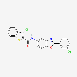 molecular formula C22H12Cl2N2O2S B5092502 3-chloro-N-[2-(3-chlorophenyl)-1,3-benzoxazol-5-yl]-1-benzothiophene-2-carboxamide 