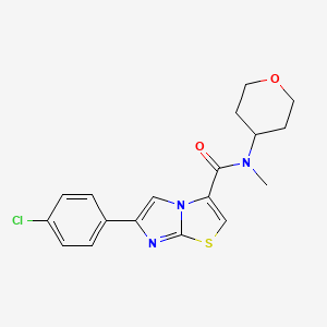 molecular formula C18H18ClN3O2S B5092510 6-(4-chlorophenyl)-N-methyl-N-(tetrahydro-2H-pyran-4-yl)imidazo[2,1-b][1,3]thiazole-3-carboxamide 