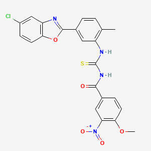 N-({[5-(5-chloro-1,3-benzoxazol-2-yl)-2-methylphenyl]amino}carbonothioyl)-4-methoxy-3-nitrobenzamide