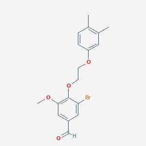 molecular formula C18H19BrO4 B5092526 3-bromo-4-[2-(3,4-dimethylphenoxy)ethoxy]-5-methoxybenzaldehyde 