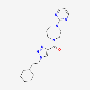 molecular formula C20H29N7O B5092540 1-{[1-(2-cyclohexylethyl)-1H-1,2,3-triazol-4-yl]carbonyl}-4-(2-pyrimidinyl)-1,4-diazepane 