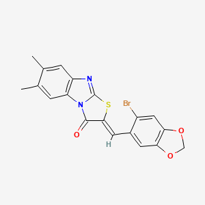 molecular formula C19H13BrN2O3S B5092542 2-[(6-bromo-1,3-benzodioxol-5-yl)methylene]-6,7-dimethyl[1,3]thiazolo[3,2-a]benzimidazol-3(2H)-one 