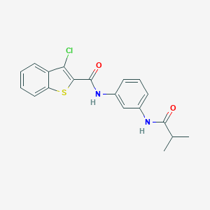molecular formula C19H17ClN2O2S B509257 3-chloro-N-[3-(isobutyrylamino)phenyl]-1-benzothiophene-2-carboxamide CAS No. 461646-87-7