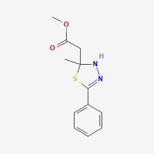 molecular formula C12H14N2O2S B5092572 methyl (2-methyl-5-phenyl-2,3-dihydro-1,3,4-thiadiazol-2-yl)acetate CAS No. 87649-97-6