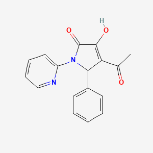 molecular formula C17H14N2O3 B5092590 4-acetyl-3-hydroxy-5-phenyl-1-(2-pyridinyl)-1,5-dihydro-2H-pyrrol-2-one 