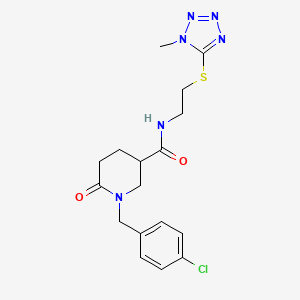 molecular formula C17H21ClN6O2S B5092591 1-(4-chlorobenzyl)-N-{2-[(1-methyl-1H-tetrazol-5-yl)thio]ethyl}-6-oxo-3-piperidinecarboxamide 