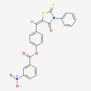 4-[(4-oxo-3-phenyl-2-thioxo-1,3-thiazolidin-5-ylidene)methyl]phenyl 3-nitrobenzoate