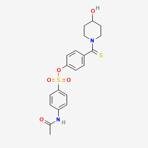 molecular formula C20H22N2O5S2 B5092672 4-[(4-hydroxy-1-piperidinyl)carbonothioyl]phenyl 4-(acetylamino)benzenesulfonate 