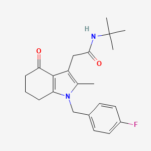 molecular formula C22H27FN2O2 B5092683 N-(tert-butyl)-2-[1-(4-fluorobenzyl)-2-methyl-4-oxo-4,5,6,7-tetrahydro-1H-indol-3-yl]acetamide 