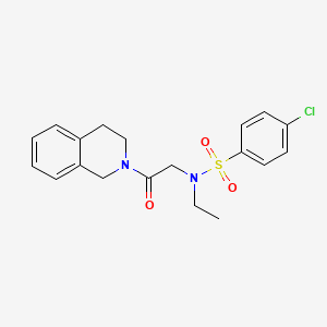 molecular formula C19H21ClN2O3S B5092719 4-chloro-N-[2-(3,4-dihydro-2(1H)-isoquinolinyl)-2-oxoethyl]-N-ethylbenzenesulfonamide 