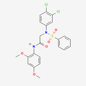 molecular formula C22H20Cl2N2O5S B5092765 N~2~-(3,4-dichlorophenyl)-N~1~-(2,4-dimethoxyphenyl)-N~2~-(phenylsulfonyl)glycinamide 