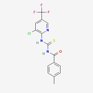 molecular formula C15H11ClF3N3OS B5092767 N-({[3-chloro-5-(trifluoromethyl)-2-pyridinyl]amino}carbonothioyl)-4-methylbenzamide 