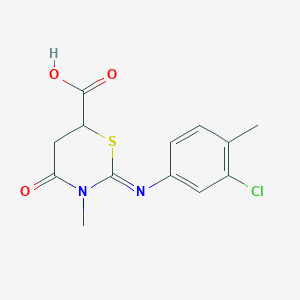 (2Z)-2-[(3-chloro-4-methylphenyl)imino]-3-methyl-4-oxo-1,3-thiazinane-6-carboxylic acid