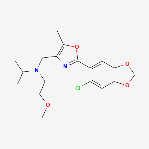 molecular formula C18H23ClN2O4 B5092788 N-{[2-(6-chloro-1,3-benzodioxol-5-yl)-5-methyl-1,3-oxazol-4-yl]methyl}-N-(2-methoxyethyl)-2-propanamine 