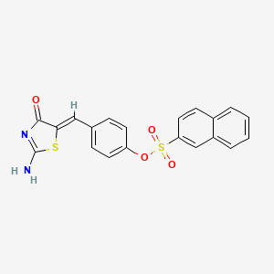 4-[(2-imino-4-oxo-1,3-thiazolidin-5-ylidene)methyl]phenyl 2-naphthalenesulfonate