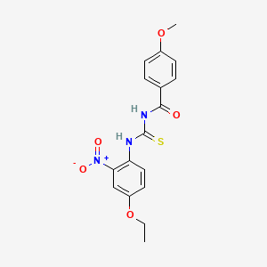 molecular formula C17H17N3O5S B5092799 N-{[(4-ethoxy-2-nitrophenyl)amino]carbonothioyl}-4-methoxybenzamide 