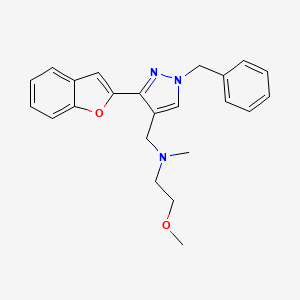 molecular formula C23H25N3O2 B5092819 N-{[3-(1-benzofuran-2-yl)-1-benzyl-1H-pyrazol-4-yl]methyl}-2-methoxy-N-methylethanamine 