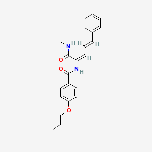 molecular formula C23H26N2O3 B5092825 4-butoxy-N-{1-[(methylamino)carbonyl]-4-phenyl-1,3-butadien-1-yl}benzamide 