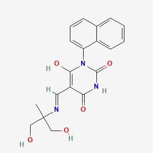 molecular formula C19H19N3O5 B5092827 5-({[2-hydroxy-1-(hydroxymethyl)-1-methylethyl]amino}methylene)-1-(1-naphthyl)-2,4,6(1H,3H,5H)-pyrimidinetrione 