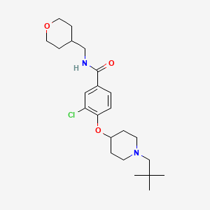 molecular formula C23H35ClN2O3 B5092846 3-chloro-4-{[1-(2,2-dimethylpropyl)-4-piperidinyl]oxy}-N-(tetrahydro-2H-pyran-4-ylmethyl)benzamide 