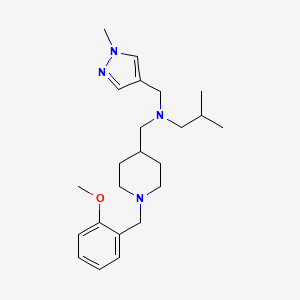 molecular formula C23H36N4O B5092847 N-[[1-[(2-methoxyphenyl)methyl]piperidin-4-yl]methyl]-2-methyl-N-[(1-methylpyrazol-4-yl)methyl]propan-1-amine 